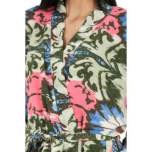 Conjunto de Camisola de Seda y Chifón con Estampado Floral en Rosa Pastel para Mujer, Talla Única, para Usar en la Playa - Product Image 5