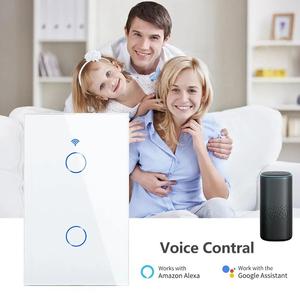 Interruptor de luz WiFi, MXTUG-002, 2 piezas, 2x2 vías, 2.4GHz, 100-250V AC, 50-60Hz, 300W por vía, 10A, Blanco. - Product Image 3