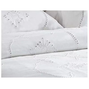 Embroidery Duvet Cover Set Embroidery White Design Luxury Cotton Sateen Duvet Bedding Sets With Pillowcases for Home Wedding - Product Image 1