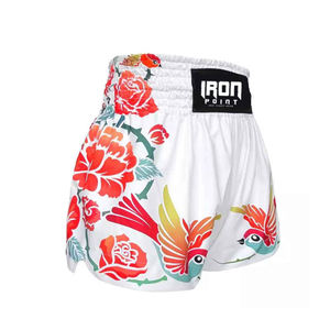 Vente en gros de shorts de boxe à la mode avec motif de planche respirante avec logo personnalisé vêtements d'entraînement Muay Thai et MMA - Product Image 3