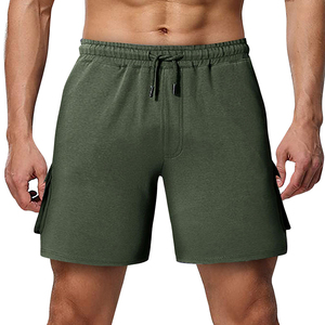 Summer Men's High Street Style 100% Cotton Elastic Waist Solid <b>Cargo</b> Shorts with Quick Dry Breathable Windproof Features - Product Image 4