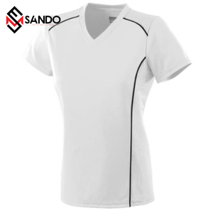 เสื้อยืดกีฬาไนลอนสำหรับทุกเพศเสื้อยืดแขนสั้นคอสำหรับเล่นยิมยิมยิมแบบสลิมฟิตสำหรับผู้หญิงสำหรับกีฬากลางแจ้งผดผื่นยาม - Product Image 6