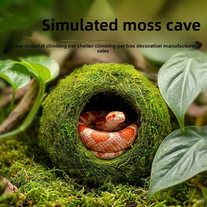 Caverne cachette pour reptiles en mousse naturelle - Abri en mousse tressée écologique <span class=keywords><strong>avec</strong></span> base anti-chute et maintien de l'humidité pour serpents et geckos - Product Image 3