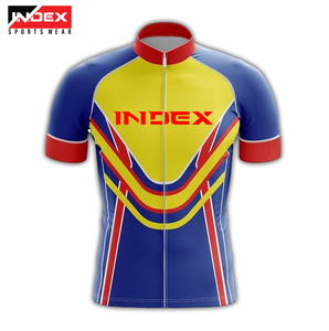 Maillot de Ciclismo para Hombre Index, Sublimado, con Cierre Completo, Manga Corta, Transpirable, Azul, Amarillo, Rojo - Product Image 1
