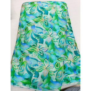 Tissu en Chiffon Imprimé avec Broderie de Séquence pour Robe, Blouse et Kaftan - Product Image 2