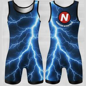 Singlet de lutte personnalisé pour hommes, haute qualité, polyester + élasthanne, sans bretelles, fermeture à pression, respirant, nouveauté - Product Image 4