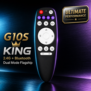 Souris aérienne G10S King 2.4G BT double mode avec commande vocale et apprentissage IR pour <span class=keywords><strong>IPTV</strong></span>, Android TV Box, décodeur, logo personnalisé, usine OEM - Product Image 1