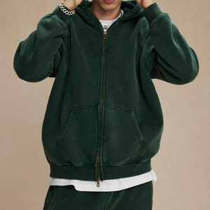 Acid Wash Tracksuits Full Zip Washed Tracksuit for Men 2025 High Quality Joggers Hoodie <b>Sweatpants</b> <b>Sets</b> Acid Wash Tracksuit - Product Image 4