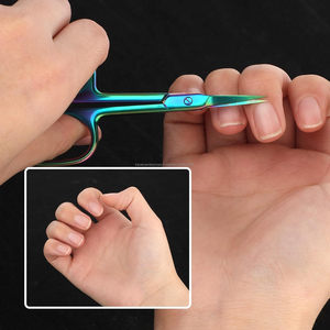 Ciseaux à cuticules en acier inoxydable avec logo personnalisé, revêtement en titane, outil professionnel pour enlever les peaux mortes, fournitures de manucure - Product Image 2