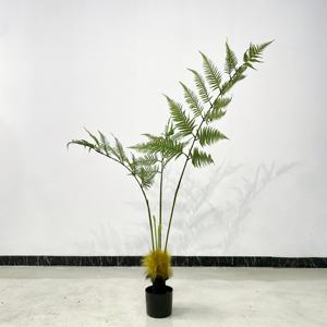 Décoration de jardin et de maison Fougère artificielle Bonsaï Plante en pot de soie en plastique - Product Image 2