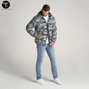 Winter New Arrival Coated High Street Hooded Men'<b>s</b> Long Sleeve Puffer <b>Jacket</b> Front Customized Logo Sizes 3XL 4XL Factory - Product Image 2