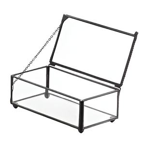 Boîte à bijoux en verre en laiton de luxe en gros de qualité supérieure boîte d'emballage de stockage de bijoux cadre en laiton taille personnalisée en métal - Product Image 4