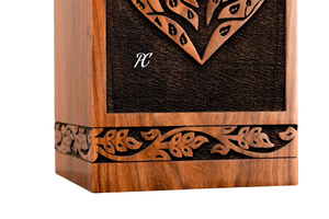 Urne de crémation en palissandre fabriquée à la main Arbre de vie Coeur Mémorial Souvenir Mémorial Souvenir Décoratif Urne de crémation pour les cendres - Product Image 5