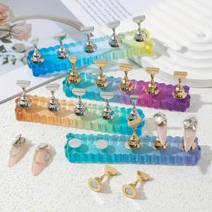 Press on Nail Display Stand 5pcs <b>Magnetic</b> Resin Rectangular <b>Holder</b> for Practice & Showcase - Product Image 1
