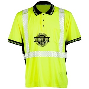 ODM UNIQUE GYM WEAR Camiseta de Alta Visibilidad para Hombre Adulto con Bolsillos, Botones y Franjas Reflectantes de Poliéster/Algodón - Product Image 5