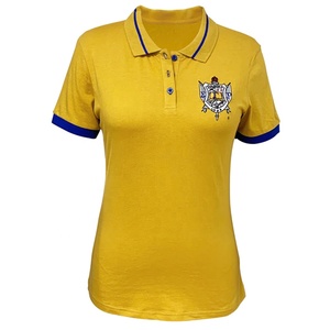 Camisetas deportivas de algodón bordadas para mujer, Polo personalizado informal - Product Image 1