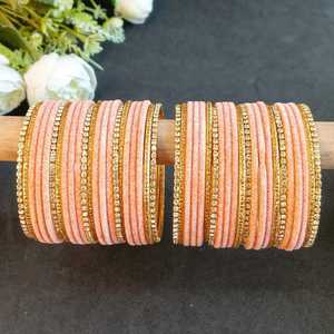 Conjunto de brazalete indio Rhinestone CZ Cristal Boda Nupcial Terciopelo Brazalete Pulseras Joyería para Mujeres Niñas (Juego de 44) - Product Image 2