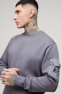 Nouveau de haute qualité respirant basique gris grand coupe régulière utilitaire poche jersey sweat personnalisé coton mélangé sweat - Product Image 2
