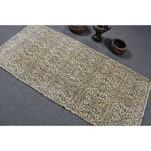 Classique Beige Marron 3.1 X 6.6ft Tapis En Laine Conception De Patchwork Turc pour Entrée Salon ou Chambre Support En Latex - Product Image 4