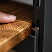 Étagères de supermarché double face en acier et bois, présentoirs et vitrines pour marchandises diverses, design commercial pour toute la surface du magasin