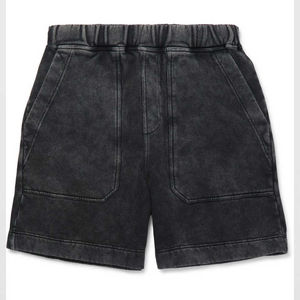 Personalizado de los hombres de lavado ácido Vintage Jogger pantalones cortos de algodón crudo dobladillo Terry pantalones de chándal con patrón sólido Streetwear Bleach Shorts OEM - Product Image 2