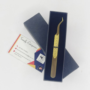 Pince à épiler de greffe de cils à pointe de fibre personnalisée au plasma doré Outil de beauté en acier inoxydable testé à la main Nouveau design de poignée Stock de Nouvelle-Zélande - Product Image 2