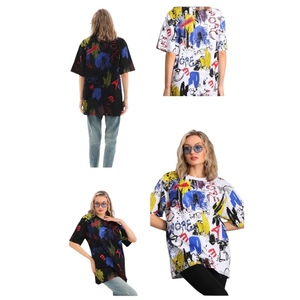 Camiseta Extra Grande, Estilo Urbano, Estampado Gráfico Vintage, Talla Grande, Algodón Grueso para Mujer - Product Image 2