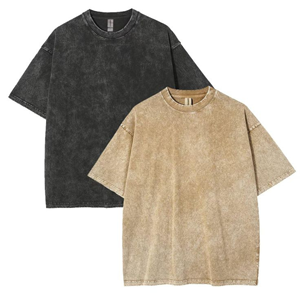 Camiseta Extra Grande para Hombre, 100% Algodón, Lavado Ácido, 230 GSM, Estilo Vintage, Personalizable con Logotipo - Product Image 1