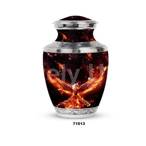 โกศสำหรับผู้ใหญ่เถ้ากระดูกทำจากอะลูมิเนียมมีฝาปิดแถมถุงกำมะหยี่รูปนกฟีนิกซ์สวยงามไม่เหมือนใคร - Product Image 4