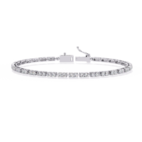Bracelet tennis classique pour femme Starsgem en or massif 14 carats, diamants de laboratoire taille brillant rond couleur D CVD 3-4 mm, chaîne