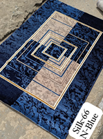 Tapis traditionnel en bambou shaggy Adiva Gaziantep, tissé jacquard, fabriqué à la machine, à poils longs, rembourré, antibactérien, antidérapant