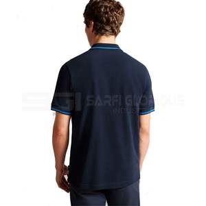 POLO ajustado hecho a medida para hombre con corte estereoscópico 3D Top de manga corta transpirable informal de negocios del fabricante - Product Image 5