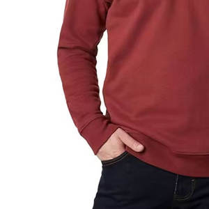 เสื้อสเวตเตอร์มีซิปสำหรับผู้ชายผ้าคอตตอนผสมมาใหม่เสื้อสเวตเชิ้ตมีซิปแบบครึ่งตัวจากโรงงาน - Product Image 6