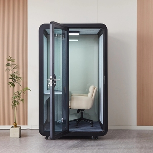 Cabine de bureau insonorisée Solo, mobile sur roulettes avec bureau et éclairage LED + LIVRAISON GRATUITE - Product Image 4