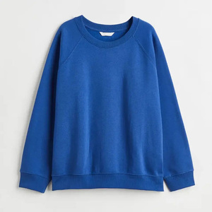 100% ropa de calle de algodón de gran tamaño bordado impreso Logo diseño cuello redondo Color azul ropa de invierno transpirable mujeres sudaderas - Product Image 6