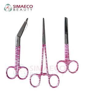 Nuevo juego de tijeras de enfermería estilo cebra de color rosa, 3 piezas, tijeras de vendaje de acero inoxidable, fórceps de arteria, instrumentos quirúrgicos - Product Image 2