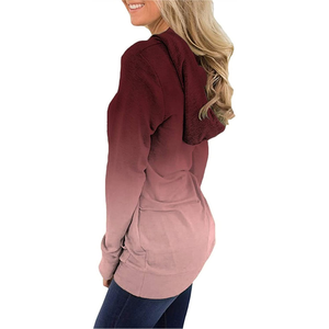 Otoño Invierno cuello alto cremallera manga larga Mujer a prueba de viento cálido polar cordón chaquetas correr polar deportes Sudadera con capucha - Product Image 6