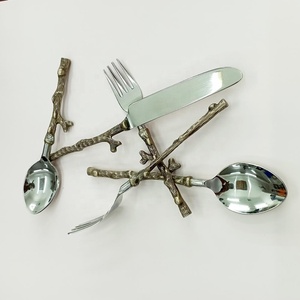 Couverts Ensemble de couverts avec tige en brindille Ensemble de cuillères à poignée Couverts Fourchettes Cuillère Ensemble de couverts - Product Image 2