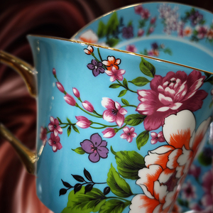 Juego de taza y platillo de cerámica floral Shin Tai Yuan con estampado por transferencia de agua, regalo promocional para el Día de la Madre, Navidad, Año Nuevo - Product Image 4