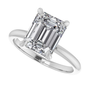 Bague solitaire SHREYA DIAM en moissanite taille émeraude, sertie de griffes en argent 925, style minimaliste classique, pour femme - Product Image 6