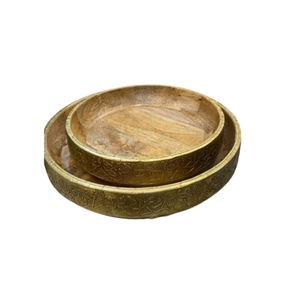 Platos de madera y nácar para servir alimentos, juego de tres platos de chocolates de diferentes tamaños para uso en hoteles - Product Image 4