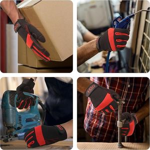 Gants de mécanicien Bout des Doigts Renforcé Paume Rembourrée Anti-Vibration Lisse Bracelet Réglable-Supérieur - Product Image 5