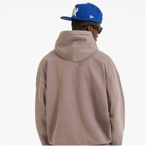 Sudadera de algodón OEM/ODM personalizada, Sudadera con capucha de gran tamaño para hombre, estampado de logotipo en relieve, Sudadera con capucha de lana Unisex de talla grande - Product Image 6