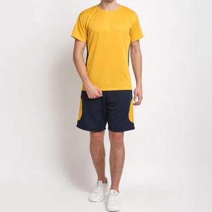 Conjunto informal de calle de verano para hombre, venta al por mayor, conjunto de dos piezas de punto con pantalones cortos y camisetas estampadas sólidas, secado rápido y transpirable - Product Image 6