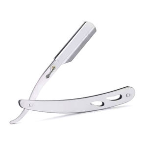 Maquinilla de afeitar de peluquero de alta calidad con revestimiento negro, logotipo personalizado para salón de hombres, maquinilla de afeitar de acero inoxidable - Product Image 4