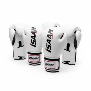 Gants de boxe professionnels en cuir ISAAM Enterprises, entraînement aux arts martiaux, logo personnalisé imprimé, fermeture à boucle et crochet réglable - Product Image 1