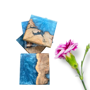 Posavasos de resina epoxi y madera hechos a mano mejor valorados, posavasos de lujo al por mayor para utensilios de cocina del fabricante de Vietnam - Product Image 2