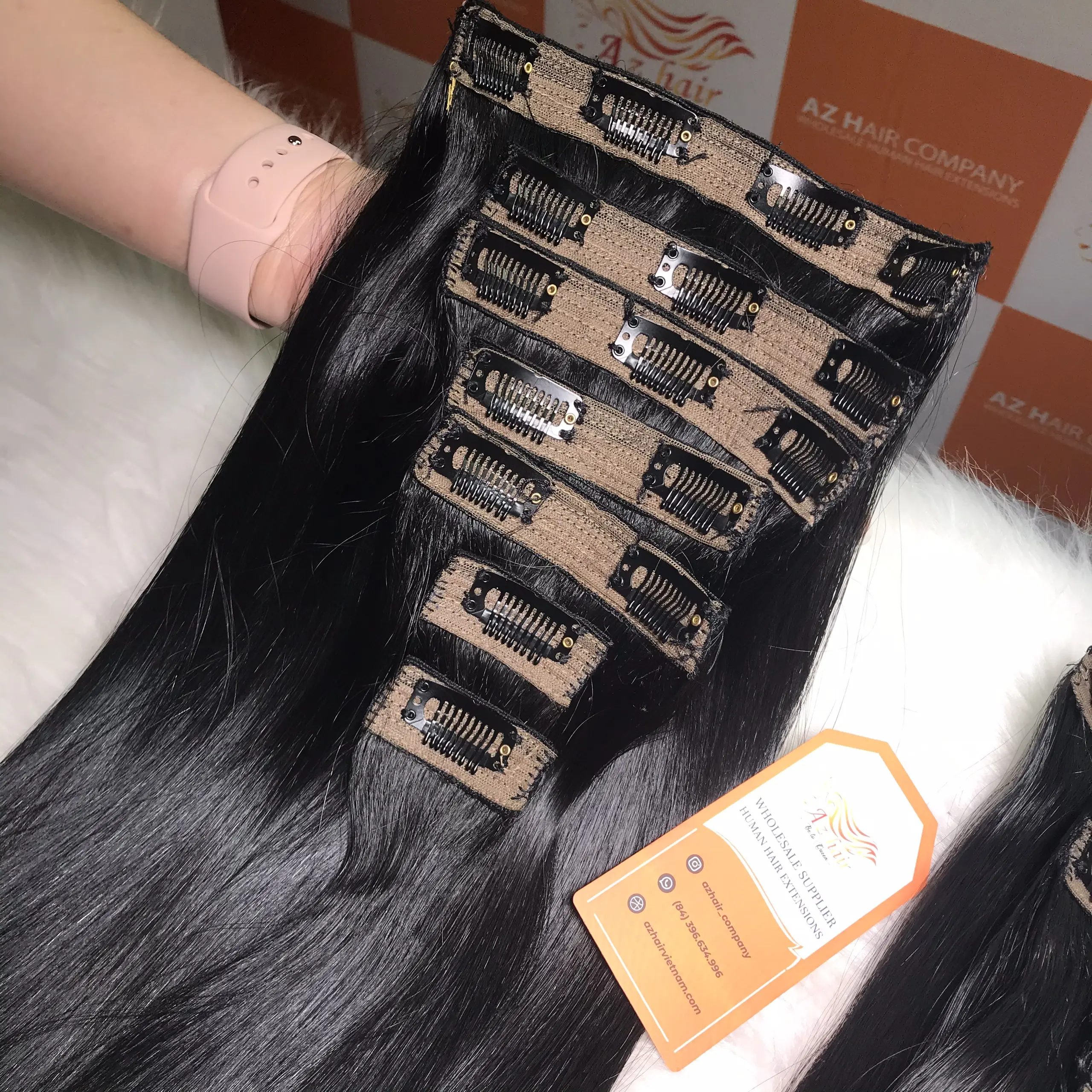 Best Selling Clip In Hair Extensions Clip In Double Drawn 100% Human Virgin Hair Top 12A Grade