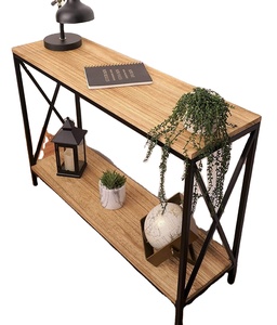 Mesa de muebles rectangular con tapa de madera para el hogar, Hotel y restaurante, Decoración de mesa única, Centro de muebles de hierro, mesas de té y café - Product Image 1