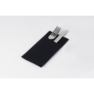 Serviettes de table noires Kanguro 30x40cm, pliées 1/6, en tissu sec ultra-doux, 8 paquets, 60 pièces, B2B - Product Image 1